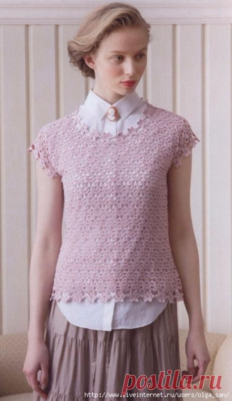 Топ вязаный "Розовый"