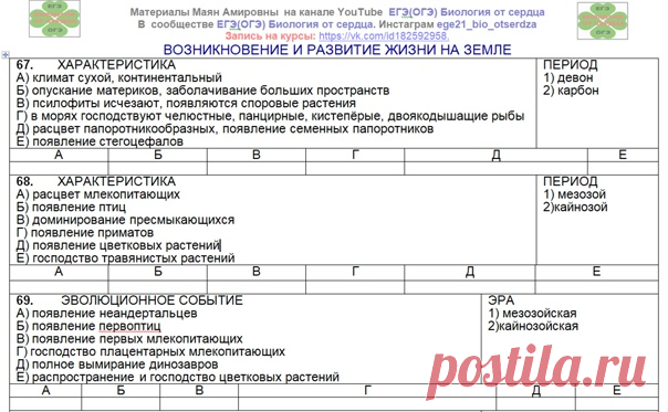 Всем привет!!!! Порешаем задачи из ЕГЭ и от составителей КИМов по теме ВОЗНИКНОВЕНИЕ И РАЗВИТИЕ ЖИЗНИ
Свои ответы напишите в комментариях. ОТВЕТЫ БУДУТ ЧУТЬ ПОЗЖЕ.