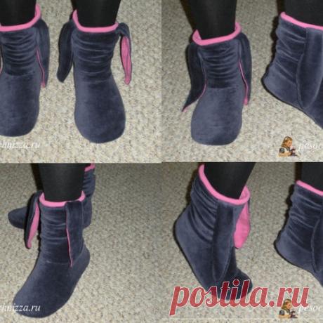 Тапочки - зайчики своими руками