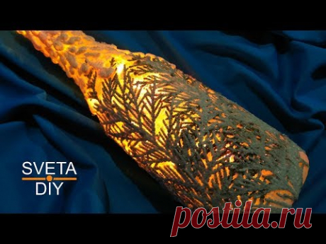 Оригинальный декор бутылки из веток туи к новому году.  Новогодний декупаж своими руками