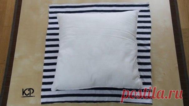 Наволочка из футболки без шитья 👍😉 / Рукоделие