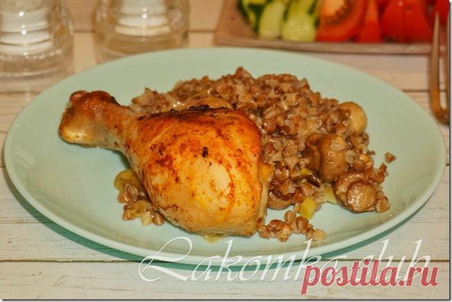 Гречка с грибами и курицей в духовке - lakomka.club