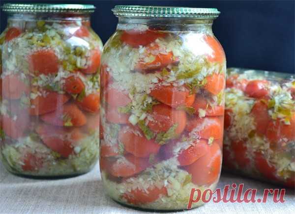 Помидоры маринованные с хреном на зиму - Кулинария