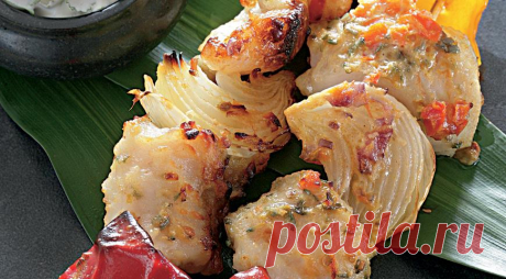Рыба на шпажках в индийском стиле, второе блюдо. Пошаговый рецепт с фото на Gastronom.ru