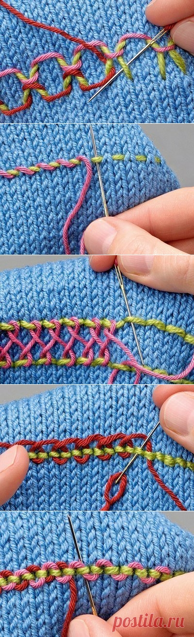 Схемы швов: вышивка полос на трикотаже — Сделай сам, идеи для творчества - DIY Ideas
