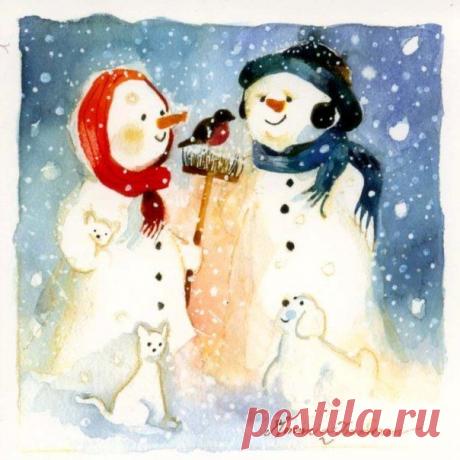 Сказочные новогодние акварели Minna Immonen | Журнал Ярмарки Мастеров