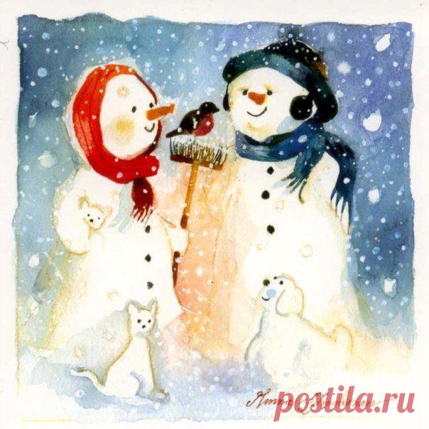 Сказочные новогодние акварели Minna Immonen | Журнал Ярмарки Мастеров