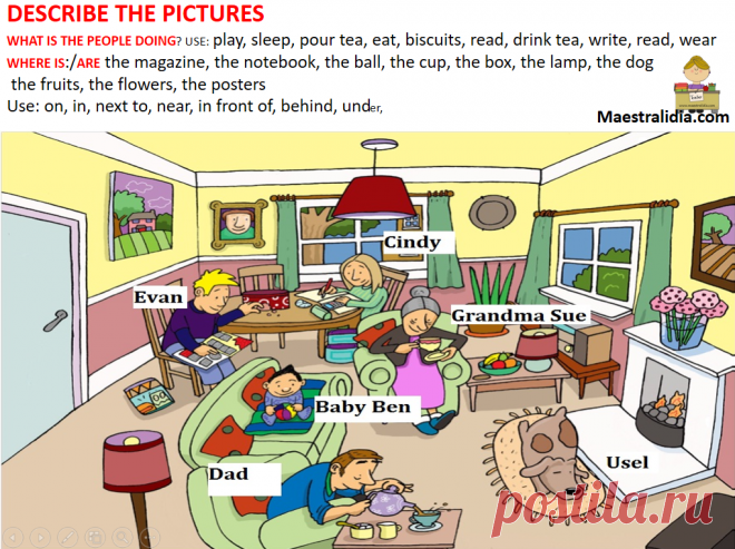 DESCRIBE THE PICTURES-present continuos-prepositions conversation-1.png (1020×762)