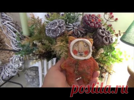 Еще елочные игрушки из ваты. Миниатюра в раме.