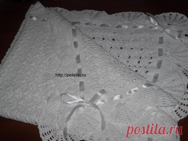 Детский ажурный плед крючком | петелики