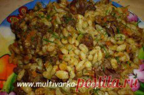 Перловая каша с тушенкой в мультиварке