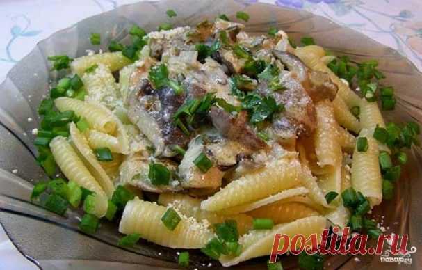 Паста с вешенками в сливочном соусе - пошаговый рецепт с фото на Повар.ру