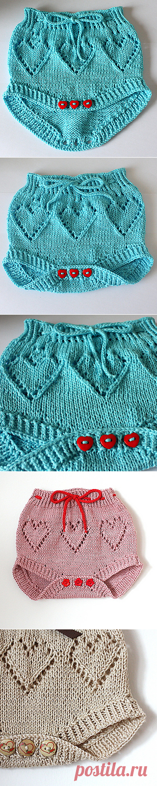 Ravelry: Sweet Hearts Baby Pants Diaper Cover pattern by Julia Noskova