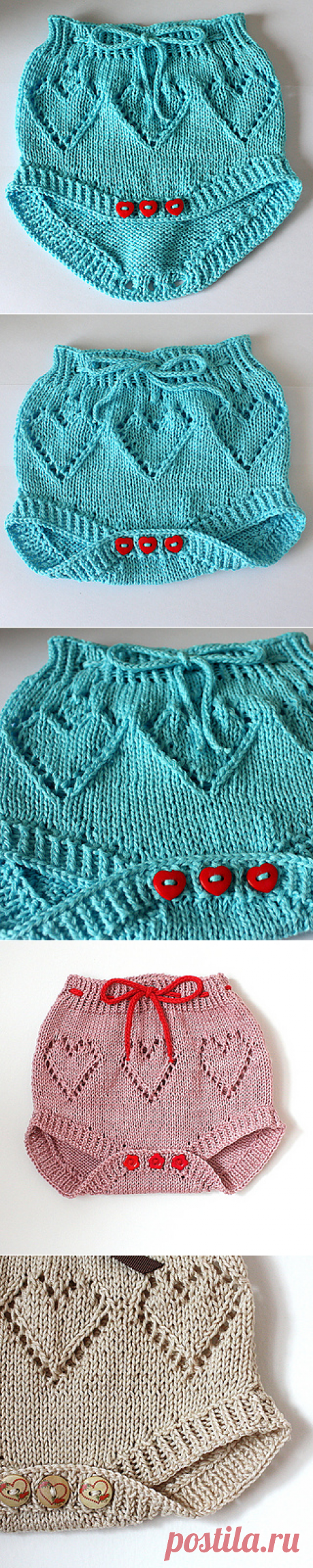 Ravelry: Sweet Hearts Baby Pants Diaper Cover pattern by Julia Noskova