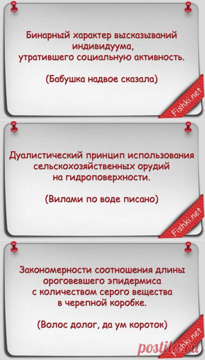 Русские пословицы и поговорки научным языком