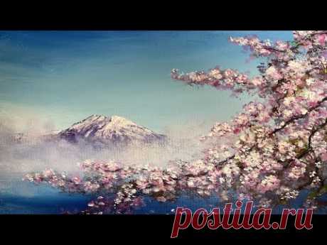 Как рисовать сакур. Акрил. How to paint sakura with acrylic.