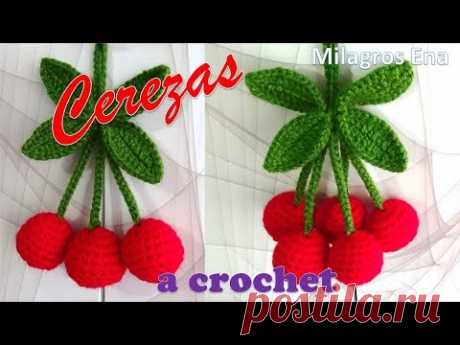 Cerezas tejidas a crochet - MANUALIDADES A CROCHET PARA COCINA