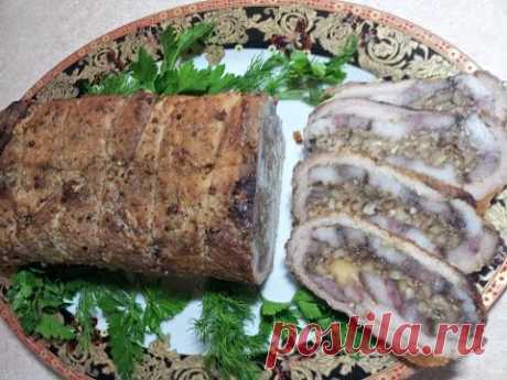 Мясной рулет с орехами и сыром. Мясная закуска (meatloaf)