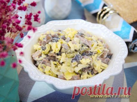 Салат с языком и грибами. Салат с языком и грибами