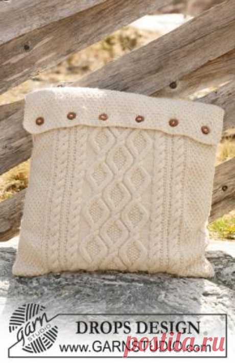 Чехол для подушки на пуговицах. Спицами. / knitweek.ru