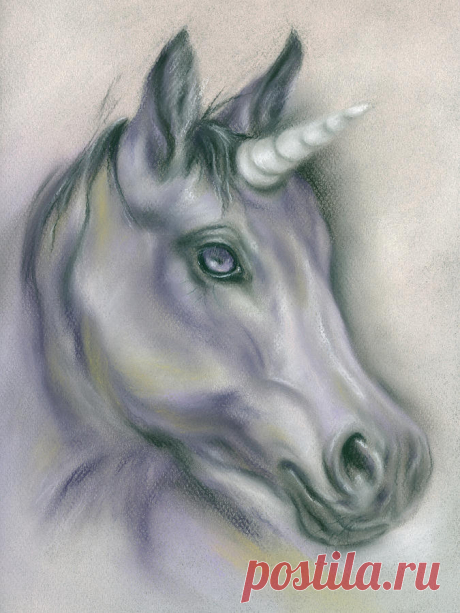 Unicorn Portrait by MM Anderson Unicorn Portrait Painting by MM Anderson