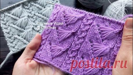 Очень эффектный узор с вытянутыми петлями (Вязание спицами) — Журнал Вдохновение Рукодельницы