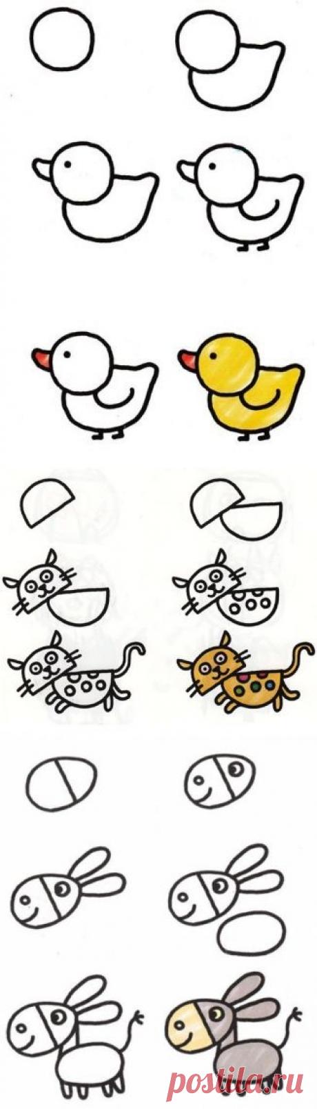 Уроки рисования для малышей - Поделки с детьми | Деткиподелки