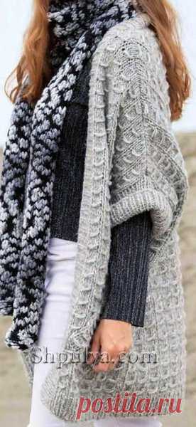Серый жилет спицами и меланжевый шарф | Вязальный роман | Яндекс Дзен