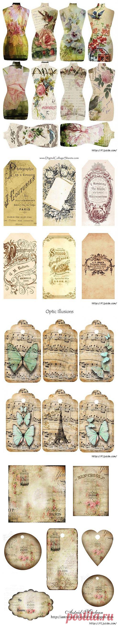 Интересные винтажные теги и ярлычки.