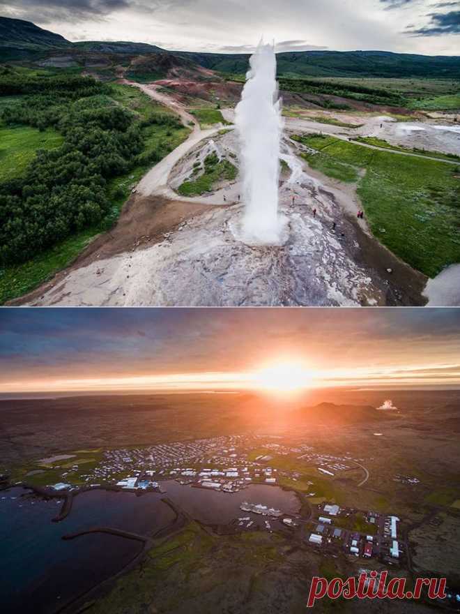 Живописная Исландия с высоты птичьего полёта