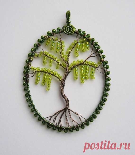 (16) Spanish Moss wire wrapped pendant