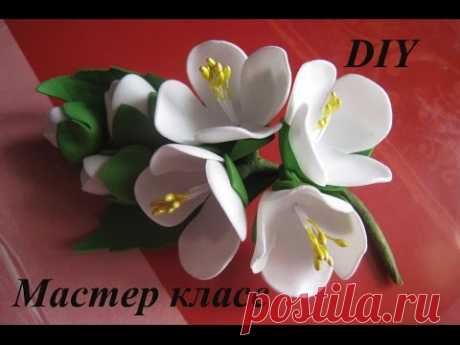Цветы из фоамирана - веточка жасмина/How to make Foam Flower sprig of jasmine