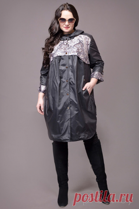 Плащ Ксения Стиль 1248 черные тона - купить с доставкой по России | Интернет-магазин «Presli.by»