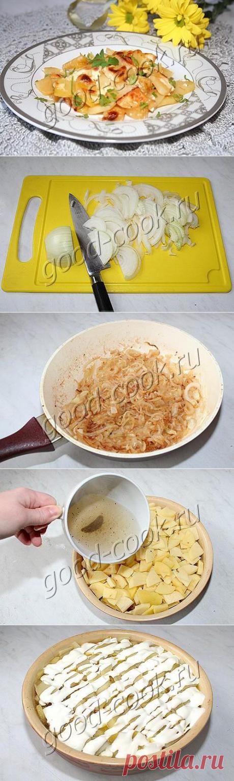 Хорошая кухня - картофель запеченный с жареным луком. Кулинарная книга рецептов. Салаты, выпечка.