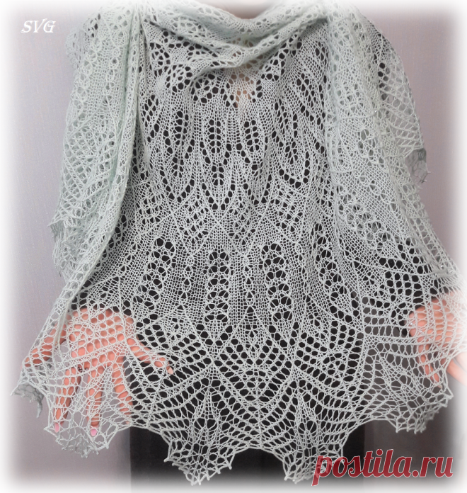 Шаль ОСЕННИЙ НОКТЮРН | SVG Вязание спицами и крючком | Дзен