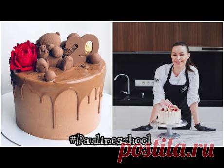 Как сделать красивые подтёки на тортах🍰🎂