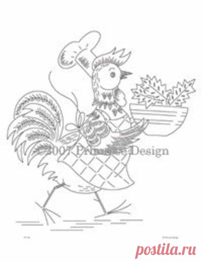 VP103 Poultry Diner Vintage Hand-Embroidery Pattern PDF | Etsy España