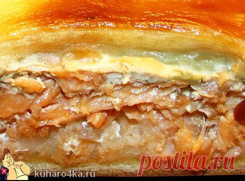 Хозяюшка. Кушать подано! - Дрожжевой пирог с сёмгой