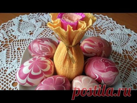 Необычные пасхальные яйца. Как сделать красивый декор на яичной скорлупе лаком для ногтей.