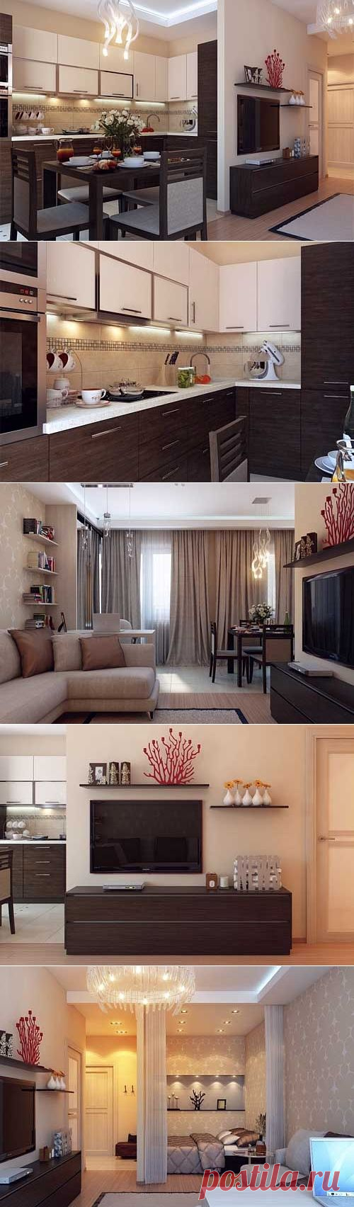 Однокомнатная «хрущевка» в умелых дизайнерских руках — Роскошь и уют