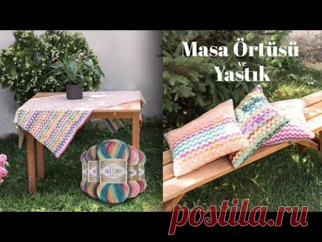 Дива батик с скатертью и подушкой • Tablecloth and Cushion * СКАТЕРТЬ И ПОДУШКА