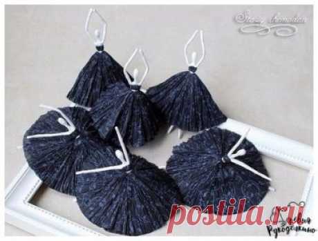 Балеринки из салфеток и проволоки