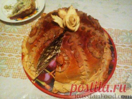 Рецепт: Пирог курник из слоеного теста