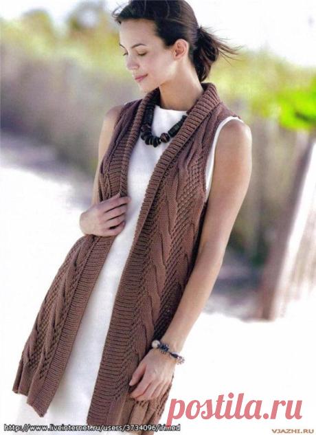 ДЛИННЫЙ ЖИЛЕТ СПИЦАМИ ИЗ KNITTER'S 86