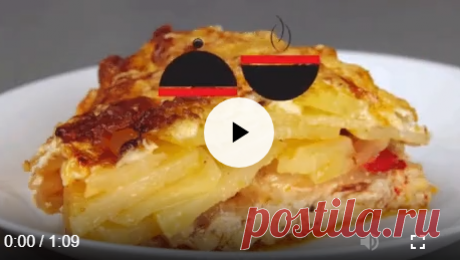 Особый, королевский рецепт картошки с сыром и курицей. Гифка с рецептом на русском . Но он и без того понятен. Любой холостяк, не говоря уже о бывалой хозяйке, справится с этим рецептом. Почувствовать себя царём легко!