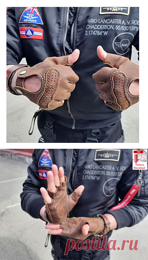 Выкройка «Беспалые перчатки»/Pattern PDF leather men&#8217;s fingerless gloves &#8212; SteampunkRUS96