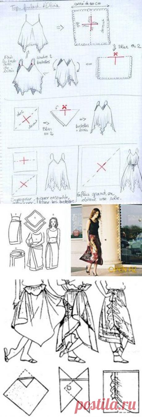 Эффектные летние сарафаны и топы шьем из платков — Рукоделие