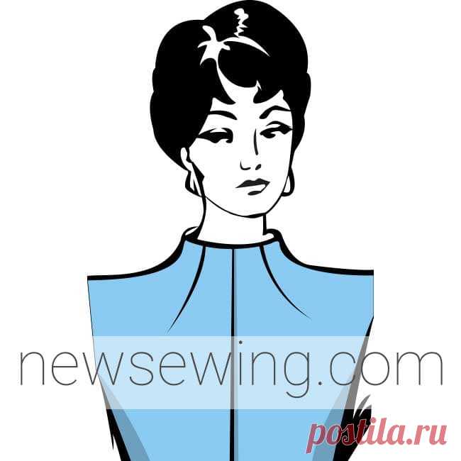 Высокий воротник-стойка цельнокроеный с лифом Построение выкройки Данный тип воротника чаще применяется в верхней одежде. Поэтому строится цельнокроеная стойка на базовых чертежах пальто, жакета или куртки