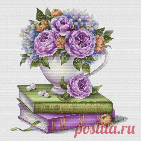 Розы и книги | SA-stitch