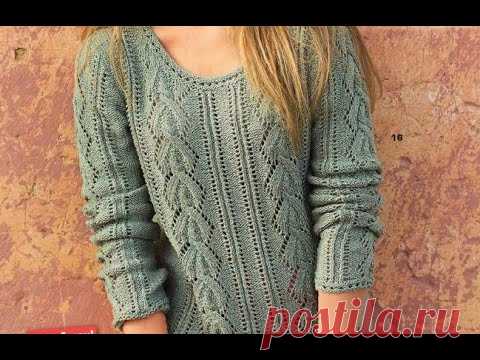 Красивый джемпер вертикальным узором 